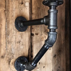 Vintage Industrial Pipe Brackets - Sturdy DIY Kit for Creative Shelving Solutions, Holds 75 Pounds