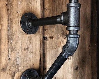 Vintage Industrial Pipe Brackets - Sturdy DIY Kit for Creative Shelving Solutions, Holds 75 Pounds