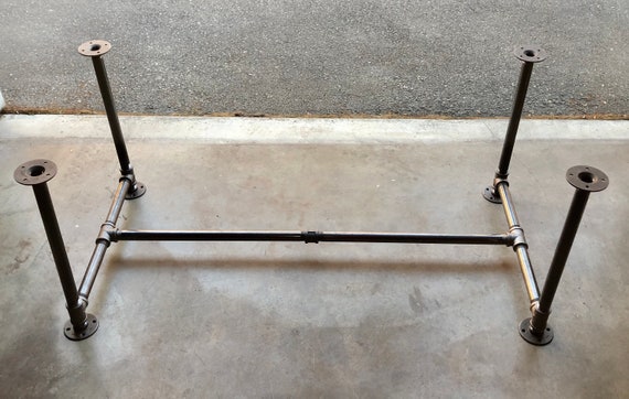 Black Pipe Table Base, "DIY" Parts Kit, 3/4” Pipe x 28" wide x 28” tall - Lengths available - 40", 46", 58", 70", 82", and 94"