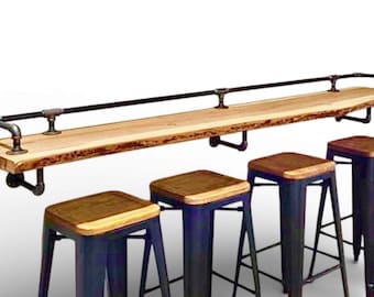 Industrial Pipe Bar Rail Kit - Authentic Drink Rail with Multiple Sizes, Best Quality Industrial Pipe Hardware - Home, Bar or Restaurant