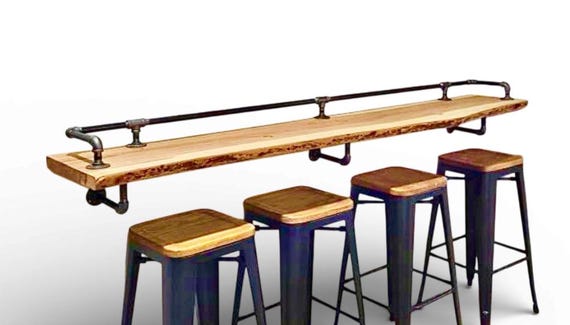 Industrial Pipe Bar Rail Kit - Authentic Drink Rail with Multiple Sizes, Best Quality Industrial Pipe Hardware - Home, Bar or Restaurant