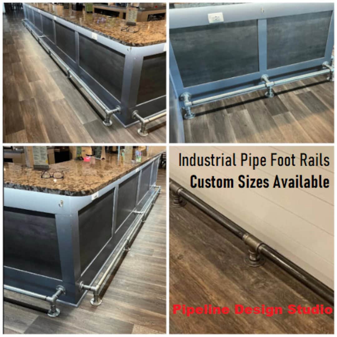 Industrial Pipe Bar Foot Rail Galvanized or Black 11/4 Etsy