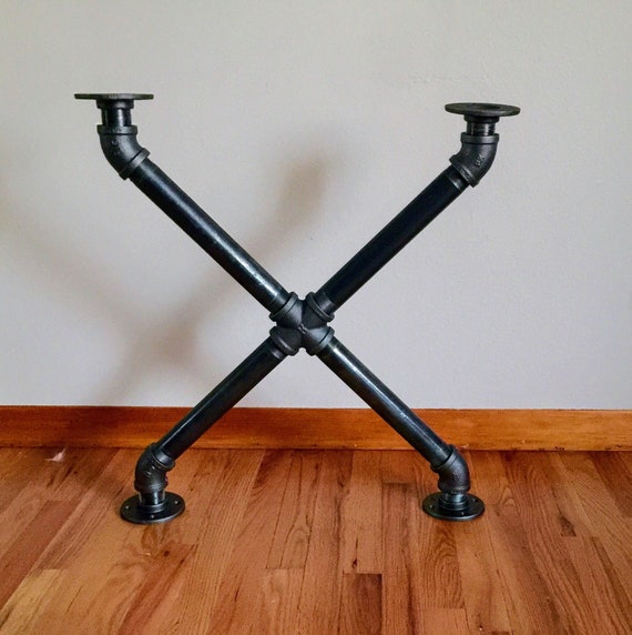 Industrial Pipe Table Legs, "DIY" Parts Kit -- 1" Pipe x 24" Wide, Height Options Available - 28", 30", 36", 38" and 40"
