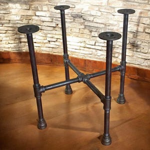 Industrial Pipe Table Base Parts Kit, 30” Tall, Width Options - 12", 14", 16", 18", 20", 22", 24", 26", 28", 30", Sturdy Design