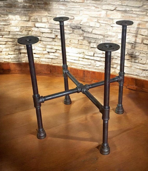 Industrial Pipe Table Base Parts Kit, 30” Tall, Width Options - 12", 14", 16", 18", 20", 22", 24", 26", 28", 30", Sturdy Design
