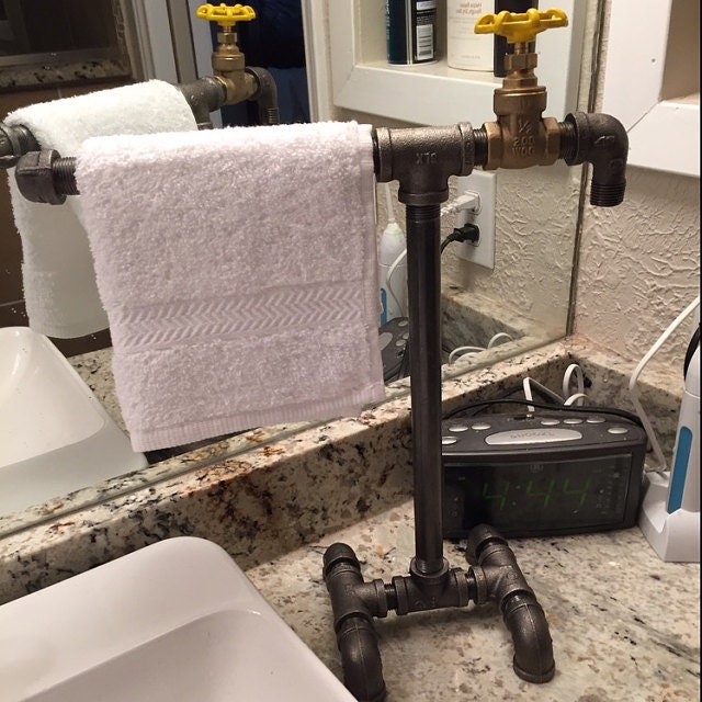 Black iron pipe towel rack new arrivals
