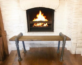 Iron Pipe Bench Brackets "DIY" Parts Kit, Add your bench seat up to 96"