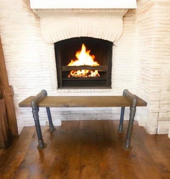 Iron Pipe Bench Brackets "DIY" Parts Kit, Add your bench seat up to 96"