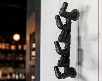 Industrial Pipe Wine Rack Bottle Holder Wall Mount "DIY" Parts Kit