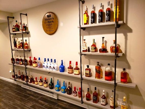 Vintage Iron Pipe Shelves - Industrial Rustic Wall Storage for Home Decor & Unique Organizer - Modern Vintage Style