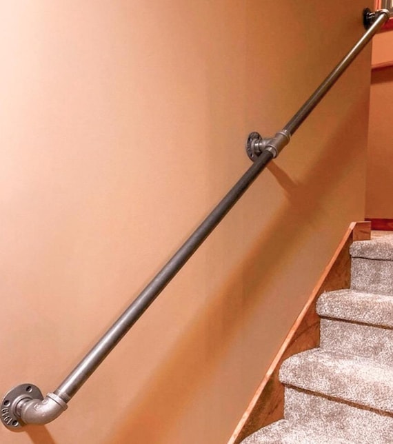 Sturdy Industrial Pipe Handrail Kit - Customize Your Length, Quick Assembly, Modern Décor Accent