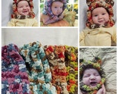 Handmade crocheted infant bear hood