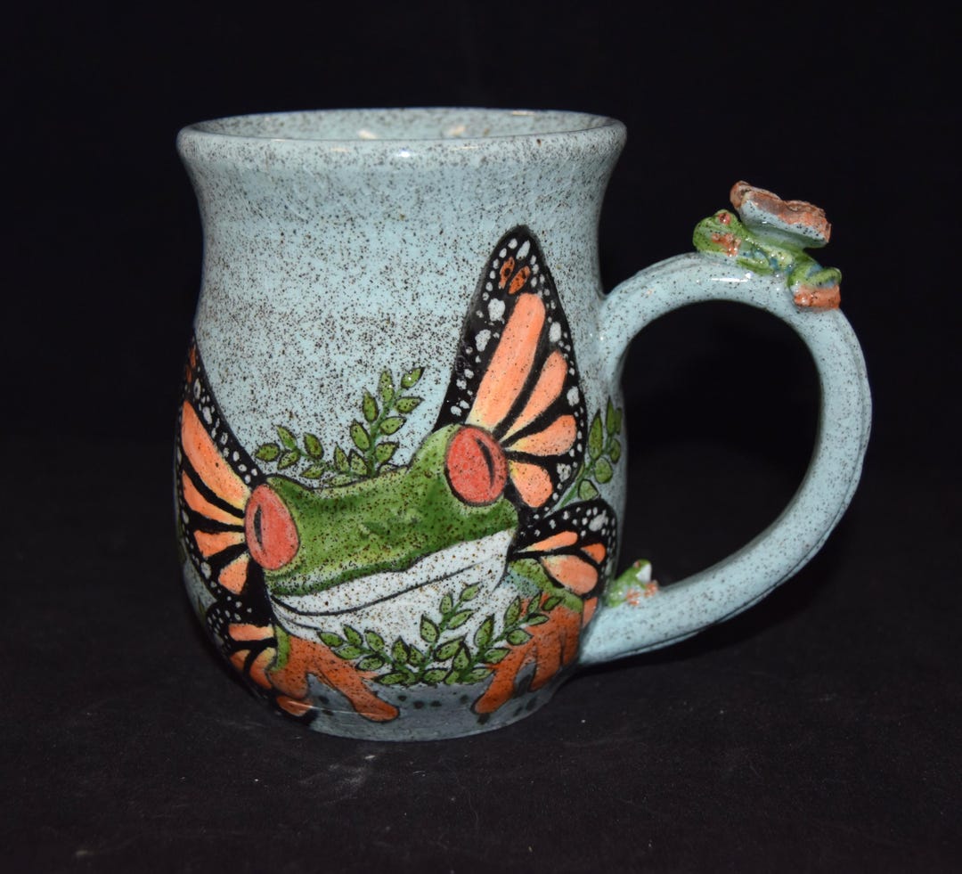 Fairy Frogs & Ferns Mug, Monarch Frog- Handmade Unique Mug - Etsy