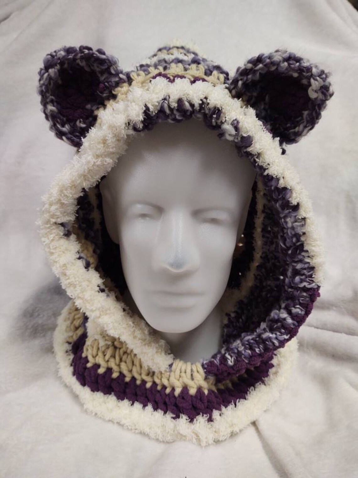 Handmade crocheted Kitty hood Etsy