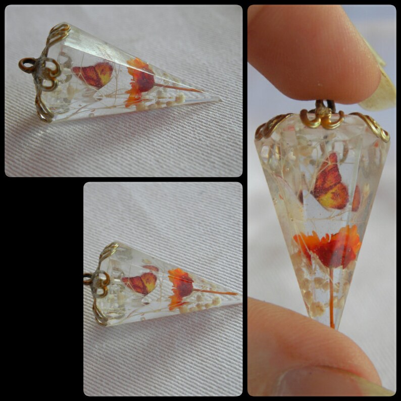 Blue Butterfly Crystal Prism Pendant Etsy