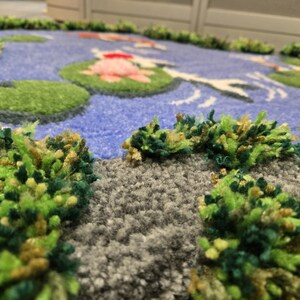 Grassy Rock Koi Pond Rug Handmade - Etsy