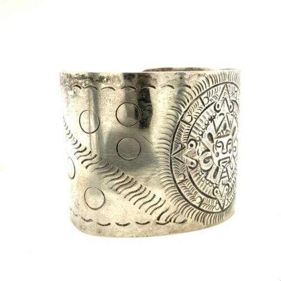 Vtg Sterling Signed Maciel Made in Mexico Aztec M… - image 2