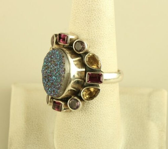 Vtg Sterling Silver 925 Nicky Butler Purple Druzy… - image 3