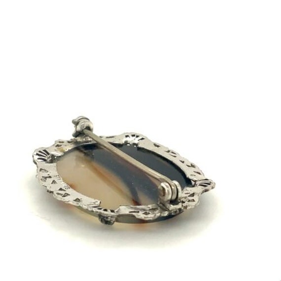 Antique Signed Sterling Victorian Art Deco Oval B… - image 3