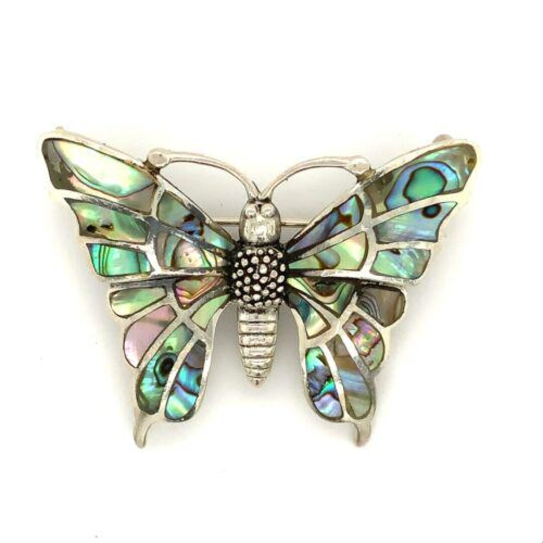Broche Vintage En Forme De Papillon - Ancienne, En Argent, Occasion, Style Rétro