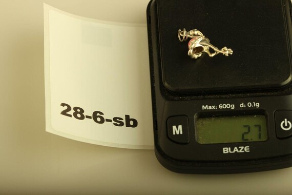 Vintage Sterling Silver 3D Enameled Flamingo Pend… - image 9