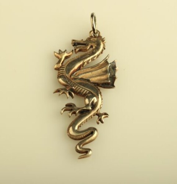 Vintage Sterling Silver Medieval Dragon Pendant