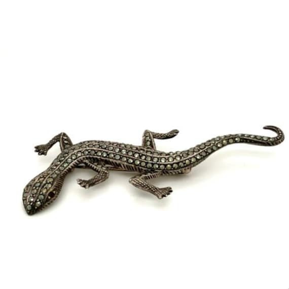 Vintage Sterling Signed 925 Crawling Lizard Gecko… - image 1