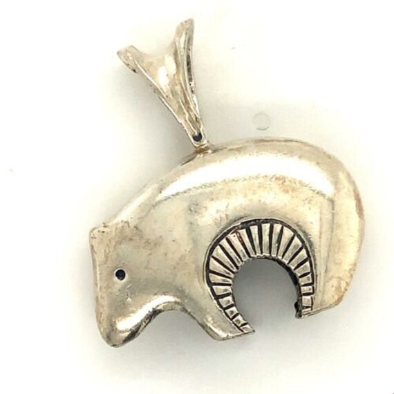 Spirit Bear Pendant with Turquoise and 