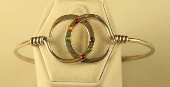 Vtg Signed Sterling Handmade Multi Gemstone Moder… - image 1