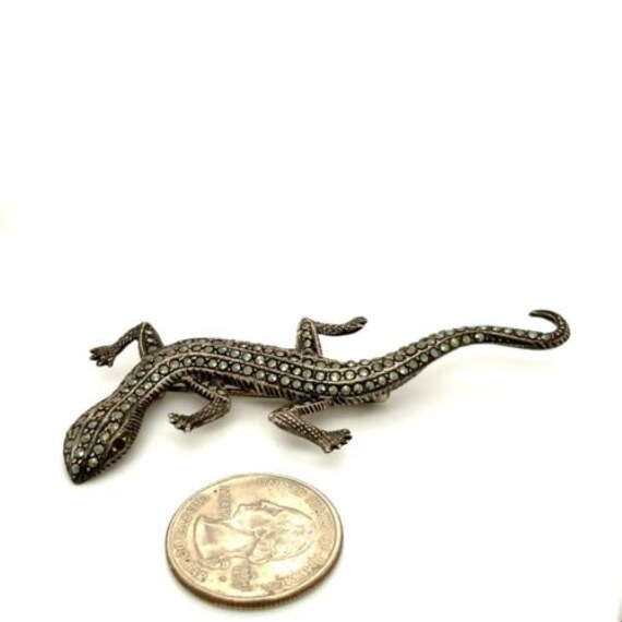 Vintage Sterling Signed 925 Crawling Lizard Gecko… - image 6