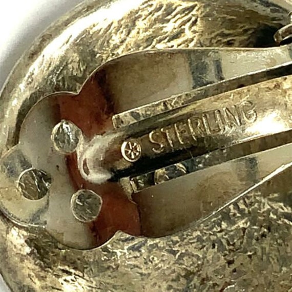 Vintage Signed Sterling Silver Round Hammer Works… - image 4