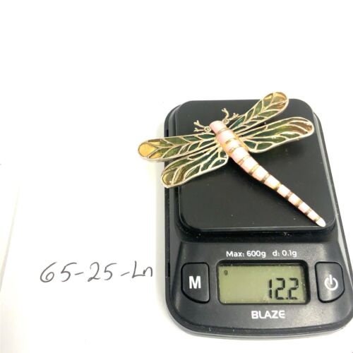 Vintage Signed buying 925 Sterling Colorful Glass Wings Inlay Pink MOP Dragonfly Brooch