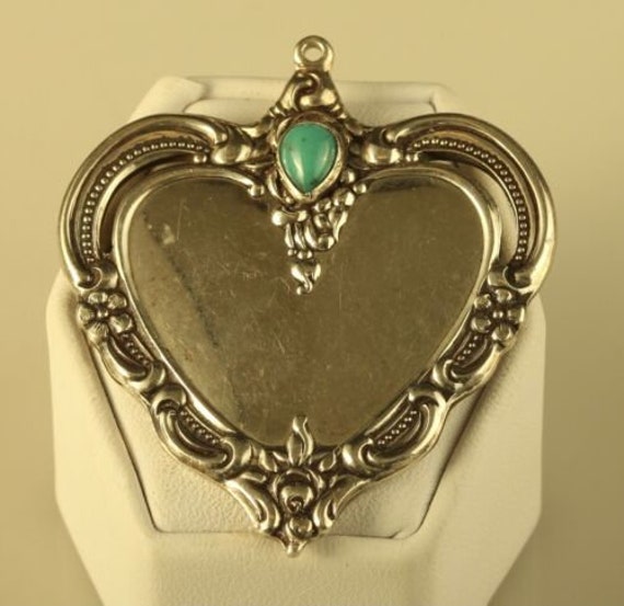 Vtg Sterling Signed Towle 1976 Heart Ornate inlay… - image 1