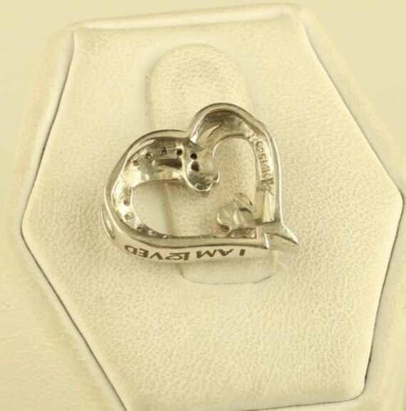 Vintage Sterling Silver 14K Heart Double Heart Di… - image 2