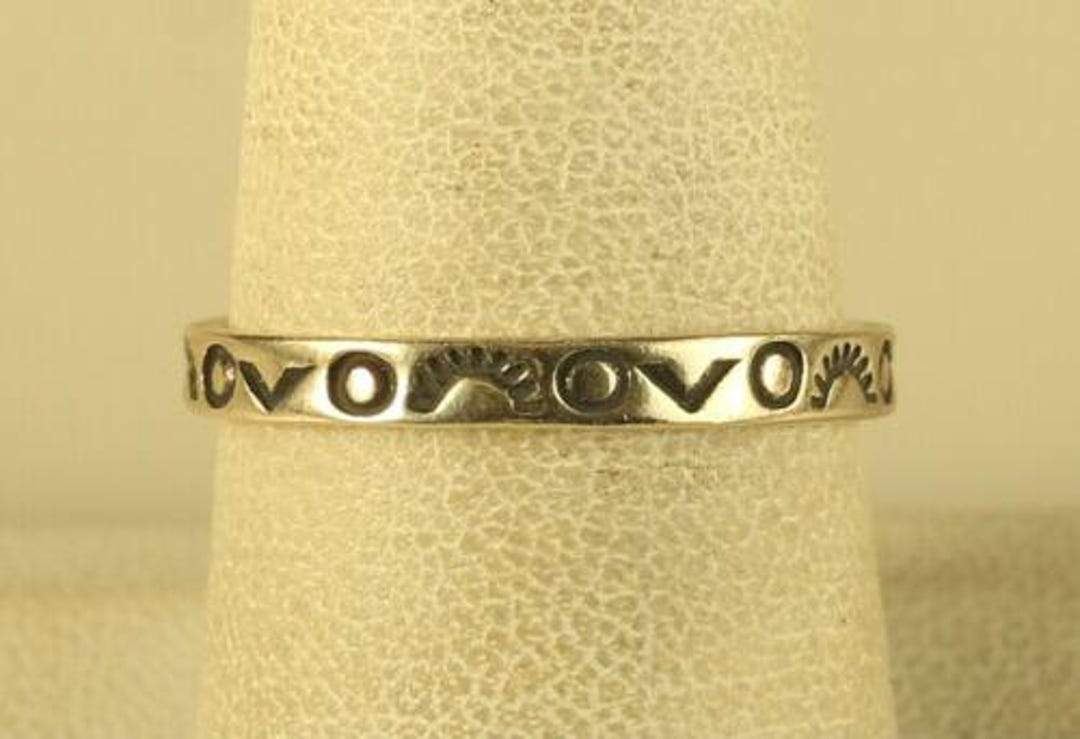 Vintage Sterling Sign CP Carolyn Pollack Relios Tribal Etch Stackable ...