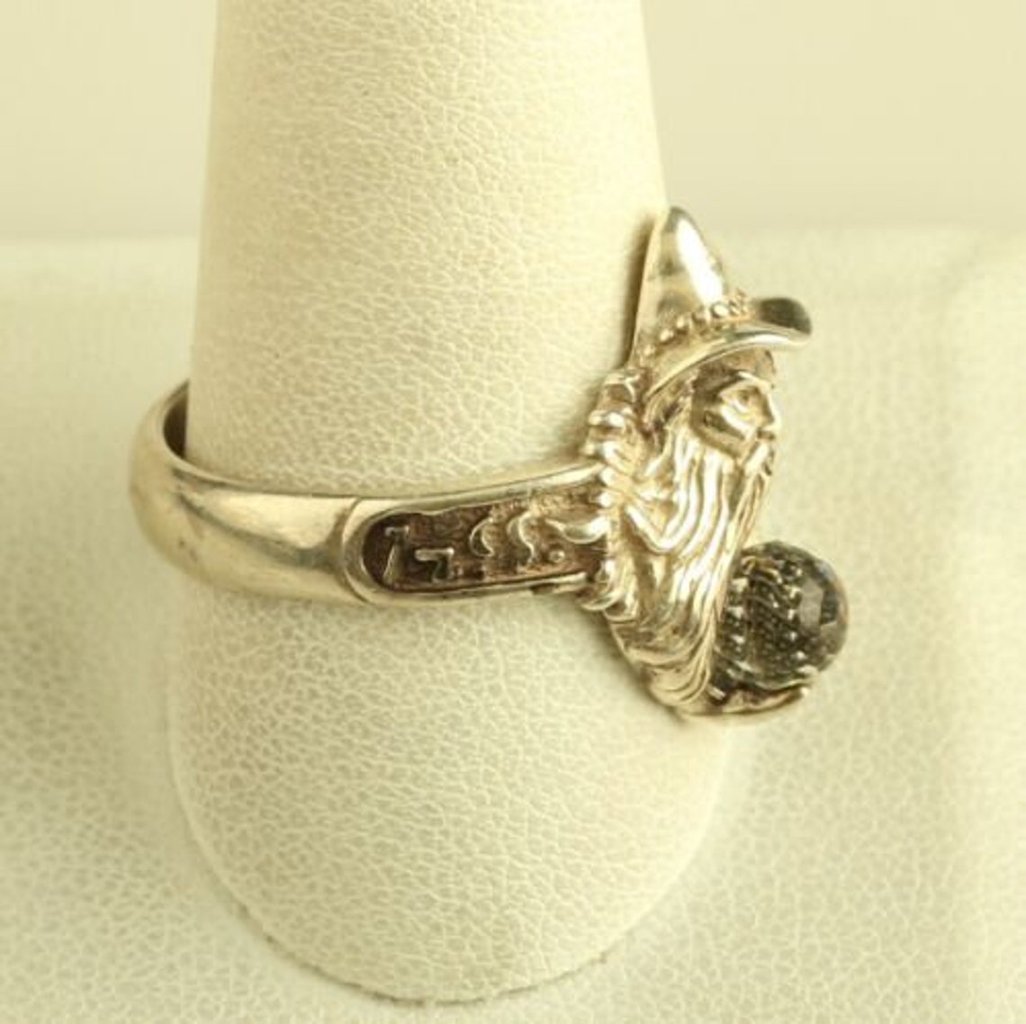 Vtg Sterling Silver Merlin Wizard Warlock Ring Swarovski - Etsy