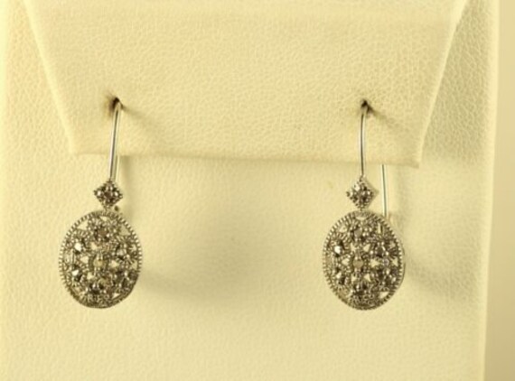 Vintage Sterling Silver Sign FAS 925 Thai Diamond Pave Set Oval