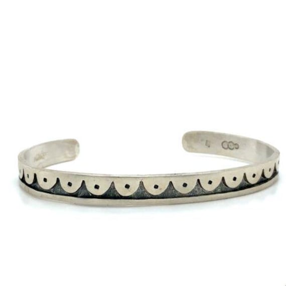Cyrus Josytewa Vintage Hopi Sterling Silver Bracelet Native American Old Cyrus Josytewa Vintage Hopi Sterling Silver Bracelet Native American Old