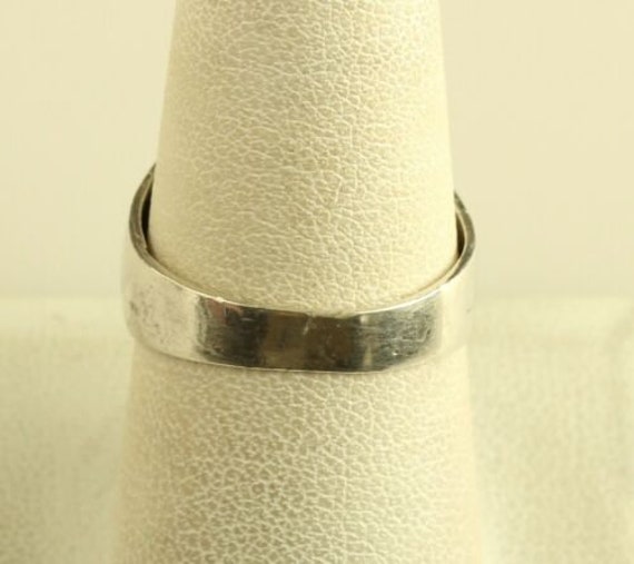 Vintage Hematite 900 Sterling Silver Dome Ring - image 4