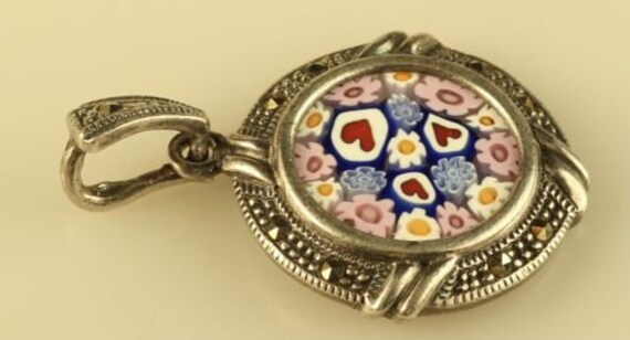 Vintage Sterling Silver 925 Murano Glass Millefio… - image 3