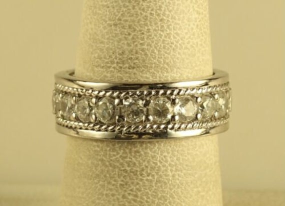 Vintage Sterling Signed 925 RSE Cubic Zirconia Channel Set