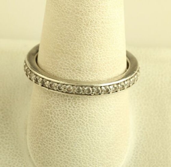 Vintage sterling silver simulated paved cubics sm… - image 4
