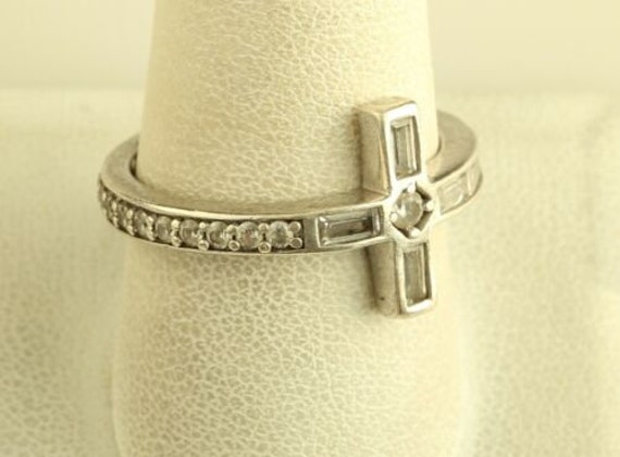 Vintage sterling silver simulated paved cubics sm… - image 2
