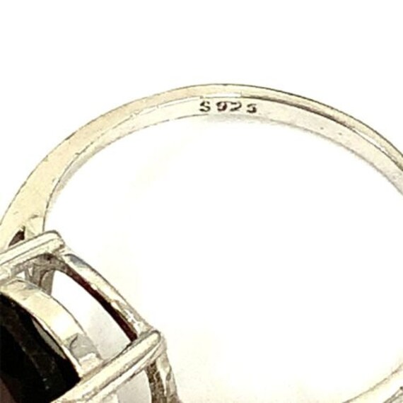 Vintage Signed 925 Sterling Oval Cut Natural Garn… - image 4