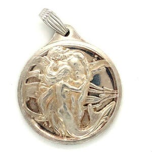 Vintage Sign Sterling HM 1976 Valentine&#39;s Day The Sea of Love Medallion Pendant