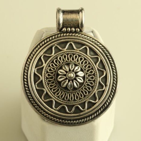 Sterling Silver dp Ethnic Medallion Pendant 925 India with Large Bale