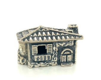 Vintage firmado 925 Sterling Renaissance Art Nouveau Farmhouse Figura Miniatura