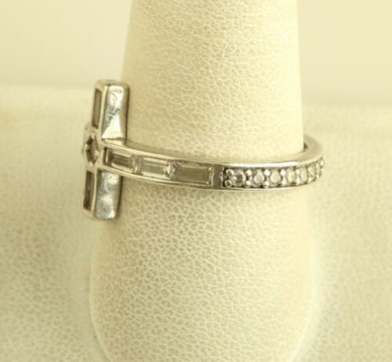 Vintage sterling silver simulated paved cubics sm… - image 3