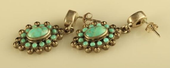 Vtg Thai Barse Sterling Silver Large Turquoise Cl… - image 4