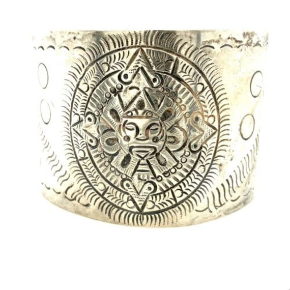 Vtg Sterling Signed Maciel Made in Mexico Aztec M… - image 1